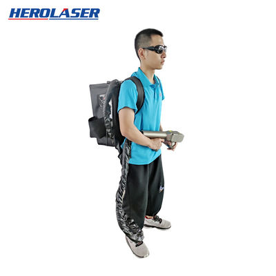 Portable Backpack Mobile Laser Rust Remover Machine Purple Horn Cleaning